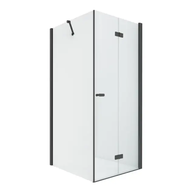 Душевое ограждение NEW TRENDY NEW SOLEO BLACK складные двери R 80x120x195 D-0238A/D-0149B (черный)