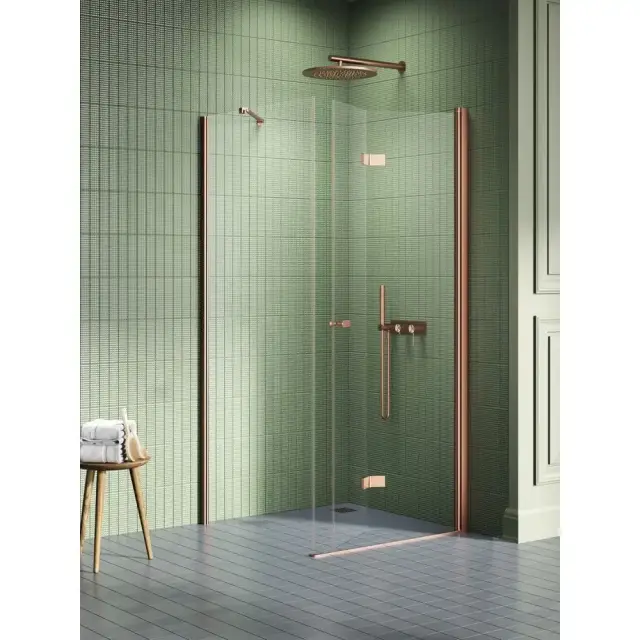 Душевое ограждение NEW TRENDY NEW SOLEO COPPER BRUSHED R 100x100x195 K-2072 (брашированная медь)