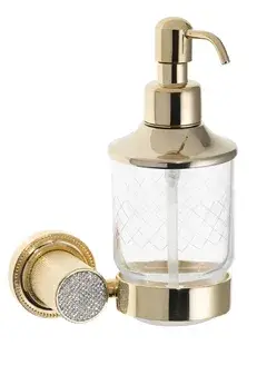 Boheme Royal Cristal Дозатор для жидкого мыла, подвесной, стеклянная колба, цвет: gold 10932-G