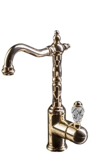 Boheme Crystal Смеситель для раковины высота излива 22 см, без донного клапана, цвет: gold 282-CRST