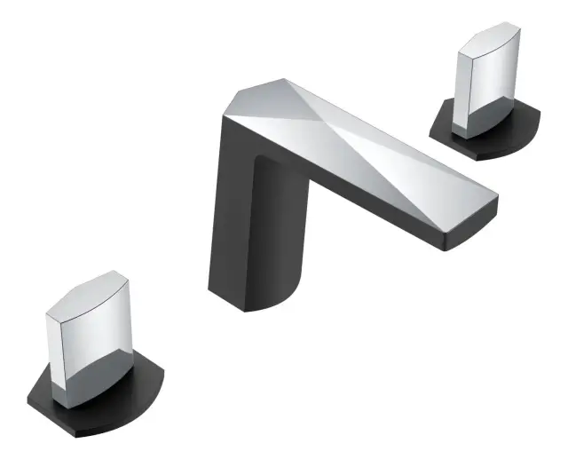 Boheme Venturo Ice Смеситель для раковины на 3 отверстия, без дк, излив 15,2 см, цвет: black/chrome 150-BCR-ICE
