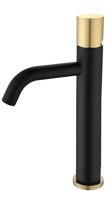Boheme Stick Touch Смеситель для раковины высота излива 20,6 см, без д/к, цвет: black/gold 122-BG.2