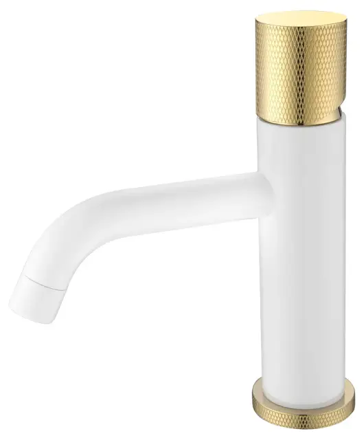 Boheme Stick Touch Смеситель для раковины длина излива 13,5 см, без дк, цвет: white/gold 121-WG.2
