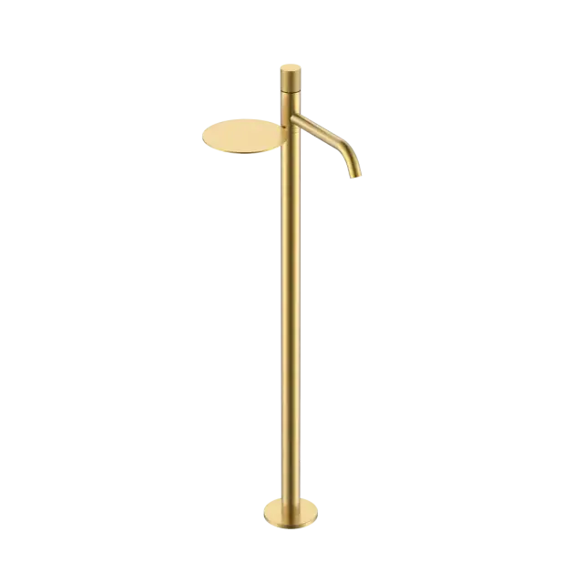 Boheme Stick Touch Смеситель для раковины напольный, полка, излив 25,8 см, цвет: matt gold 120-MG.2