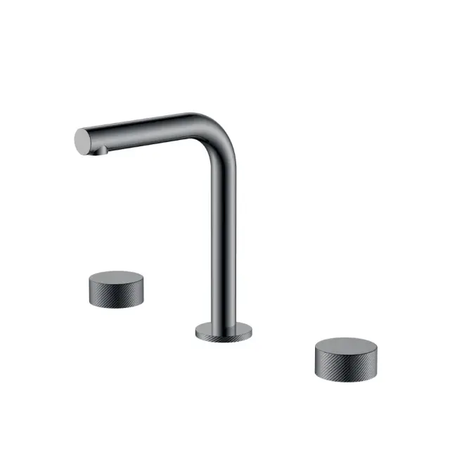 Boheme Stick Spirale Смеситель для раковины на 3 отв., без д/к, излив 14 см, цвет: shine gun metall 152-SGM.4