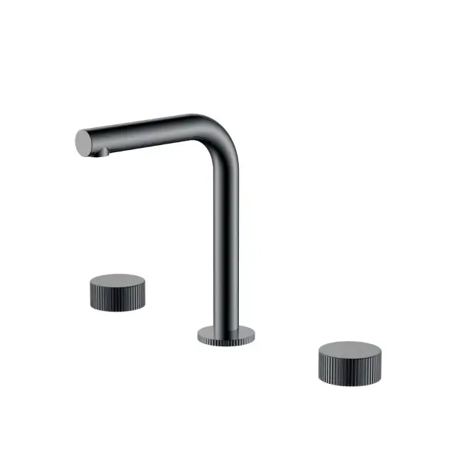 Boheme Stick Linea Смеситель для раковины на 3 отв., без д/к, излив 14 см, цвет: shine gun metall 152-SGM.3