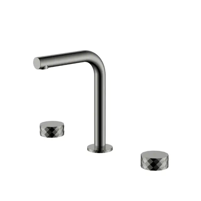 Boheme Stick Diamond Смеситель для раковины на 3 отв., без д/к, излив 14 см, цвет: shine gun metall 152-SGM.1