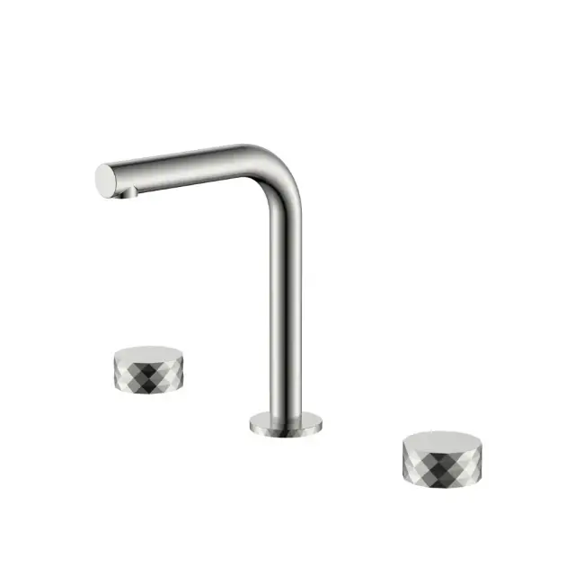 Boheme Stick Diamond Смеситель для раковины на 3 отверстия, без д/к, излив 14 см, цвет: nickel brush 152-NB.1