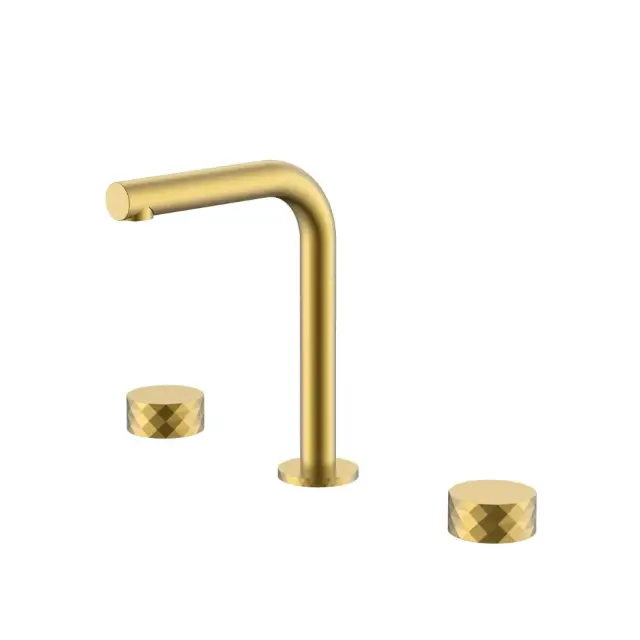 Boheme Stick Diamond Смеситель для раковины на 3 отв., без дон. клап., излив 14 см, цвет: matt gold 152-MG.1