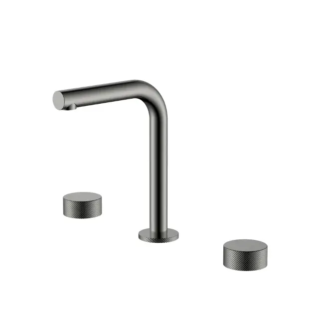 Boheme Stick Spirale Смеситель для раковины на 3 отв., без дон. клап., излив 14 см, цвет: gun metall 152-GM.4