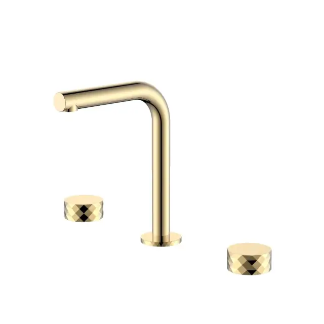 Boheme Stick Diamond Смеситель для раковины на 3 отв., без донного клапана, излив 14 см, цвет: gold 152-G.1