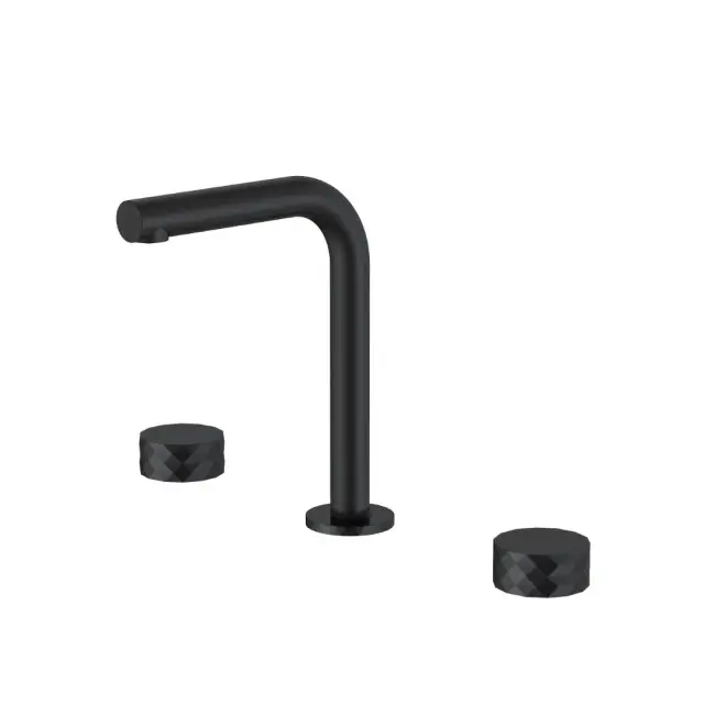 Boheme Stick Diamond Смеситель для раковины на 3 отв., без донного клапана, излив 14 см, цвет: black 152-B.1