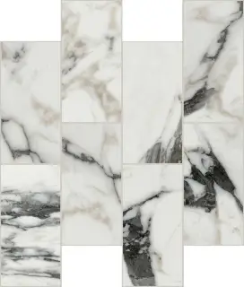 Bijoux Calacatta Altissimo Blanc Glossy 6mm Muretto 7.5x15 30x30