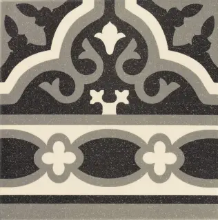Cenefa Florentine Black 20x20