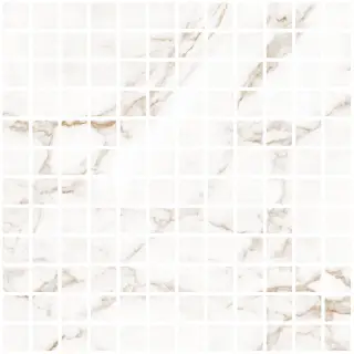 Blanc Statuario Gold Mosaic 25 Soft 30x30