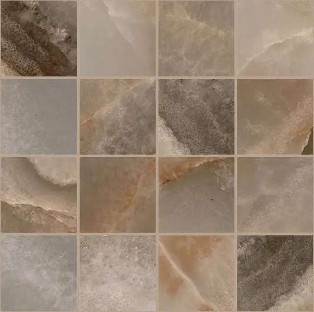 Reves De Rex Choco Glossy 6mm Mosaico 7.5x7.5 30x30