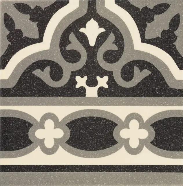 Cenefa Florentine Black 20x20