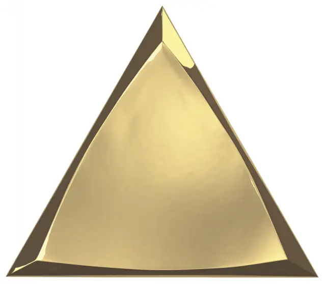 Traingle Channel Gold Glossy 15x17