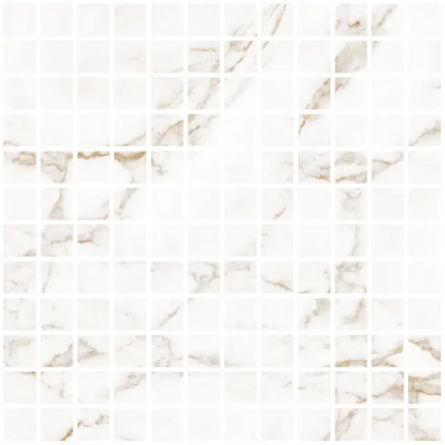 Blanc Statuario Gold Mosaic 25 Soft 30x30