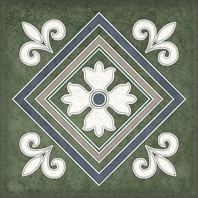 Керамическая плитка Смальта декор 2 зелёный / Плитка Smalto décor 2 verde 15*15