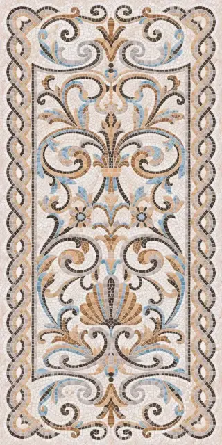 Мозаика беж декорированный лапп. обр. гр. 119,5х238,5| ZZXX