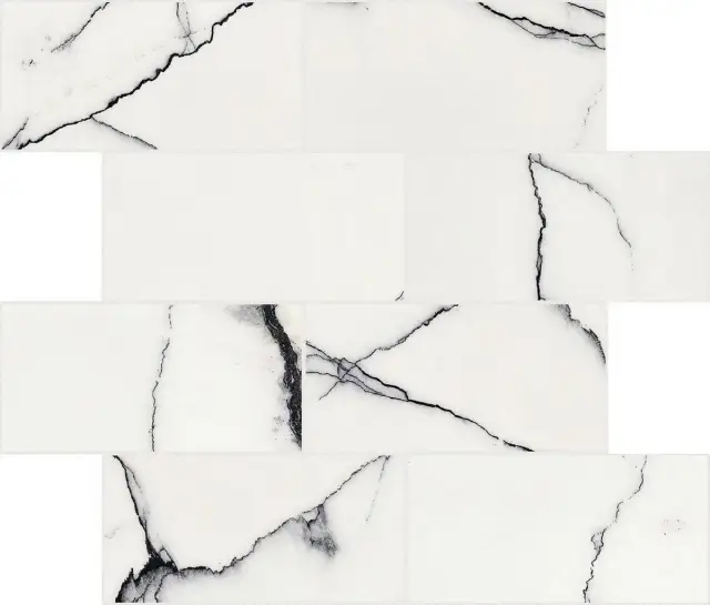 B&W Marble Breach Mat 6 Mm Muretto Sf 7,5x15 30x30
